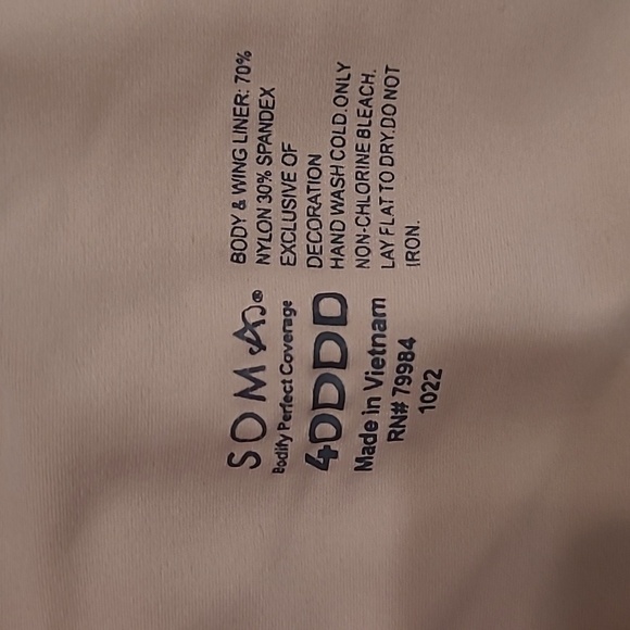 Soma Tan Bodify Perfect Coverage Underwire Front Closure Bra size 40DDD - Picture 5 of 5